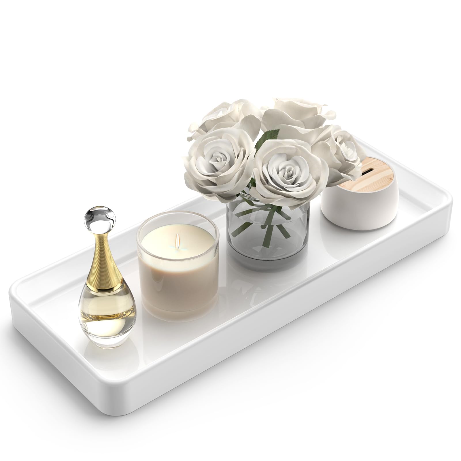Gurygo 12'' Countertop And Vanity Tray - Kitchen Tray For Soap Bottles - Rectangular Vanity Tray For Bathroom - Vanity Trays For