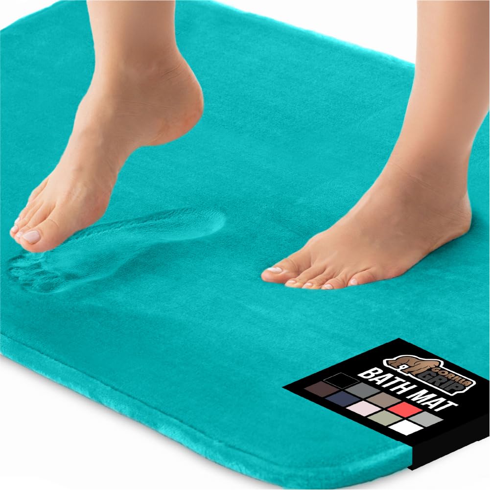 GORILLA GRIP Memory Foam Bath Rugs, Soft Absorbent Velvet Bathroom Mats, Durable Dots on Underside, Machine Washable Bathmat, Ca