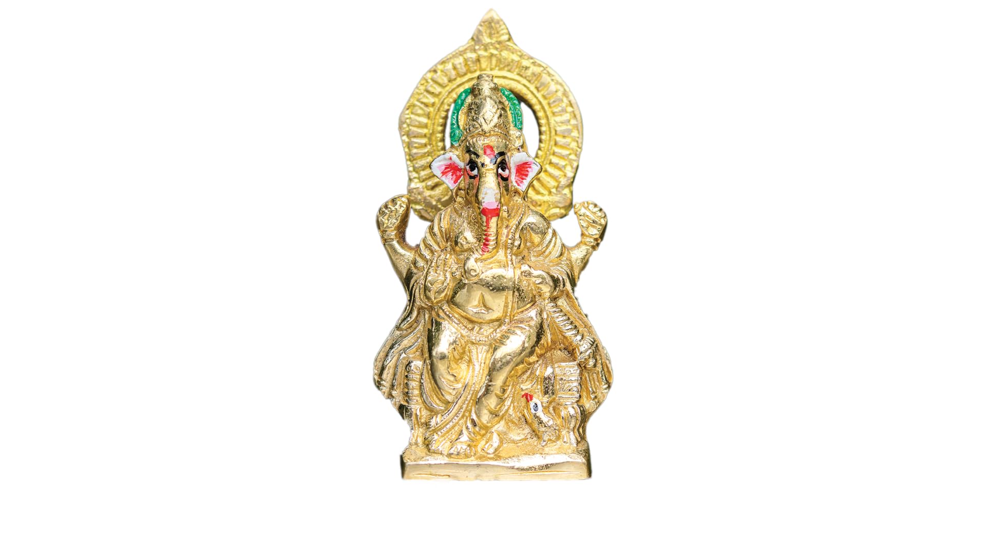 Sridha Handicraft Brass Ganesh Idol, Home Temple Decor (Height 15Cm Weight 641Gm)