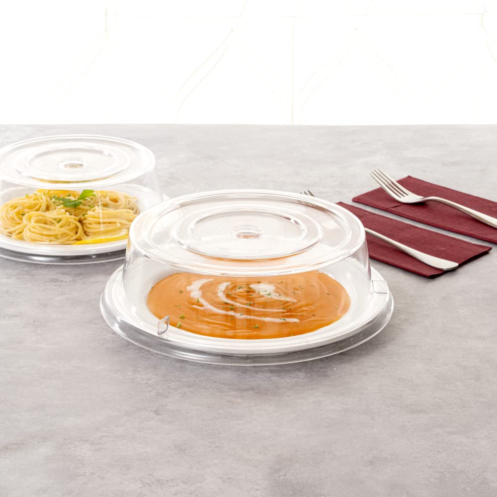Restaurantware Cater Tek 10.2 Inch Polycarbonate Plate Covers 10 Shatterproof Dish Covers - Dishwashable For 10-Inch Plates Clea
