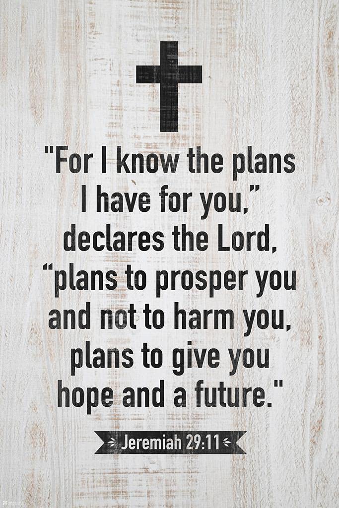 The Lord Has Plans For You Jeremiah 29 11 Bible Quote Spiritual Decor Motivational Poster Bible Verse Christian Wall Decor Inspi