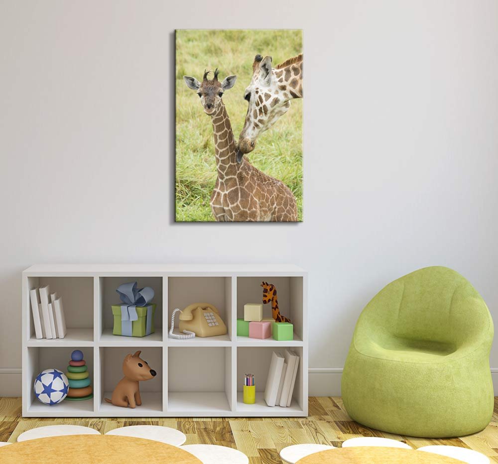 Wall26 - Wild Animals Canvas Prints Series -Giraffes | Stretched And Ready To Hang - 16''X24''