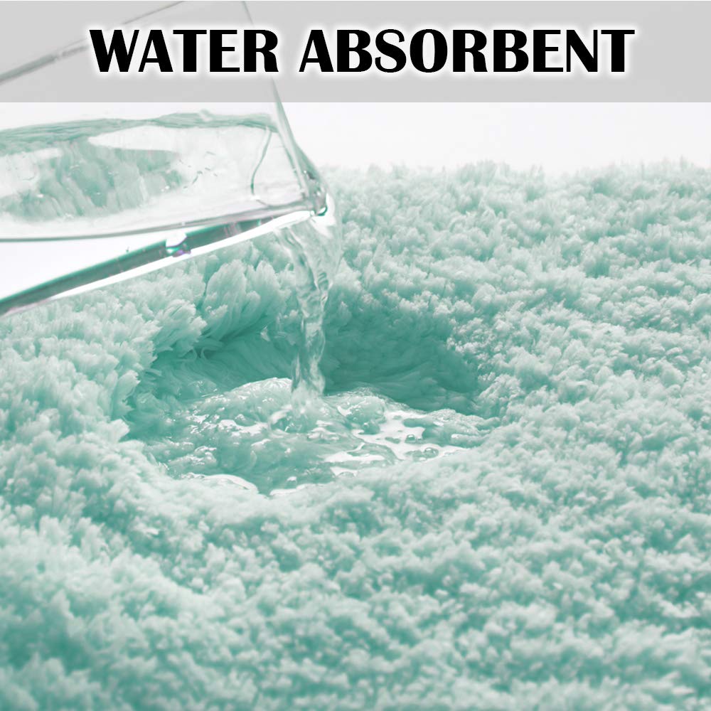 Suchtale Bathroom Rug Non Slip Bath Mat For Bathroom (16 X 24, Aqua) Water Absorbent Soft Microfiber Shaggy Bathroom Mat Machine