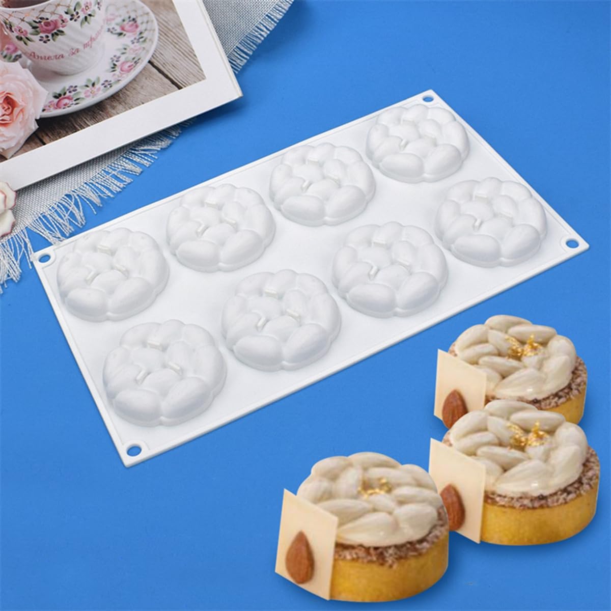 Mostsom Chocolate Almonds Molds Silicone 8 Cavities Chocolate Candy Fondant Mold Mould For Diy Baker Soap Mold (Almonds G1_11.8X