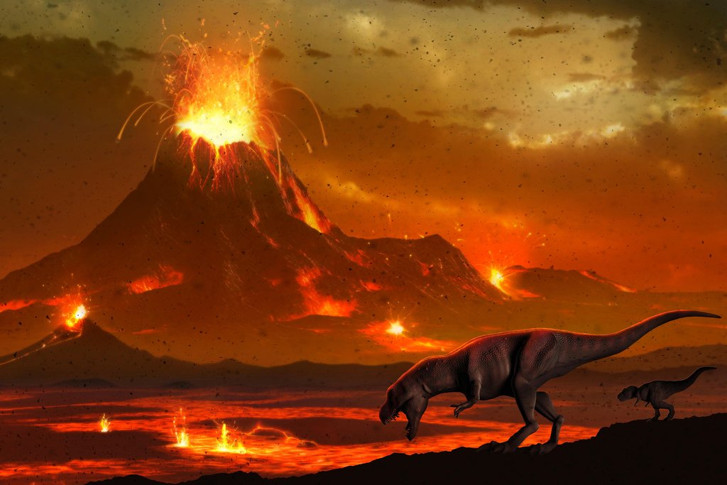 Tyrannosaurs Dinosaurs Survey Volcanic Landscape Space Dinosaur Decor Dinosaur Pictures For Wall Dinosaur Wall Art Prints For Wa