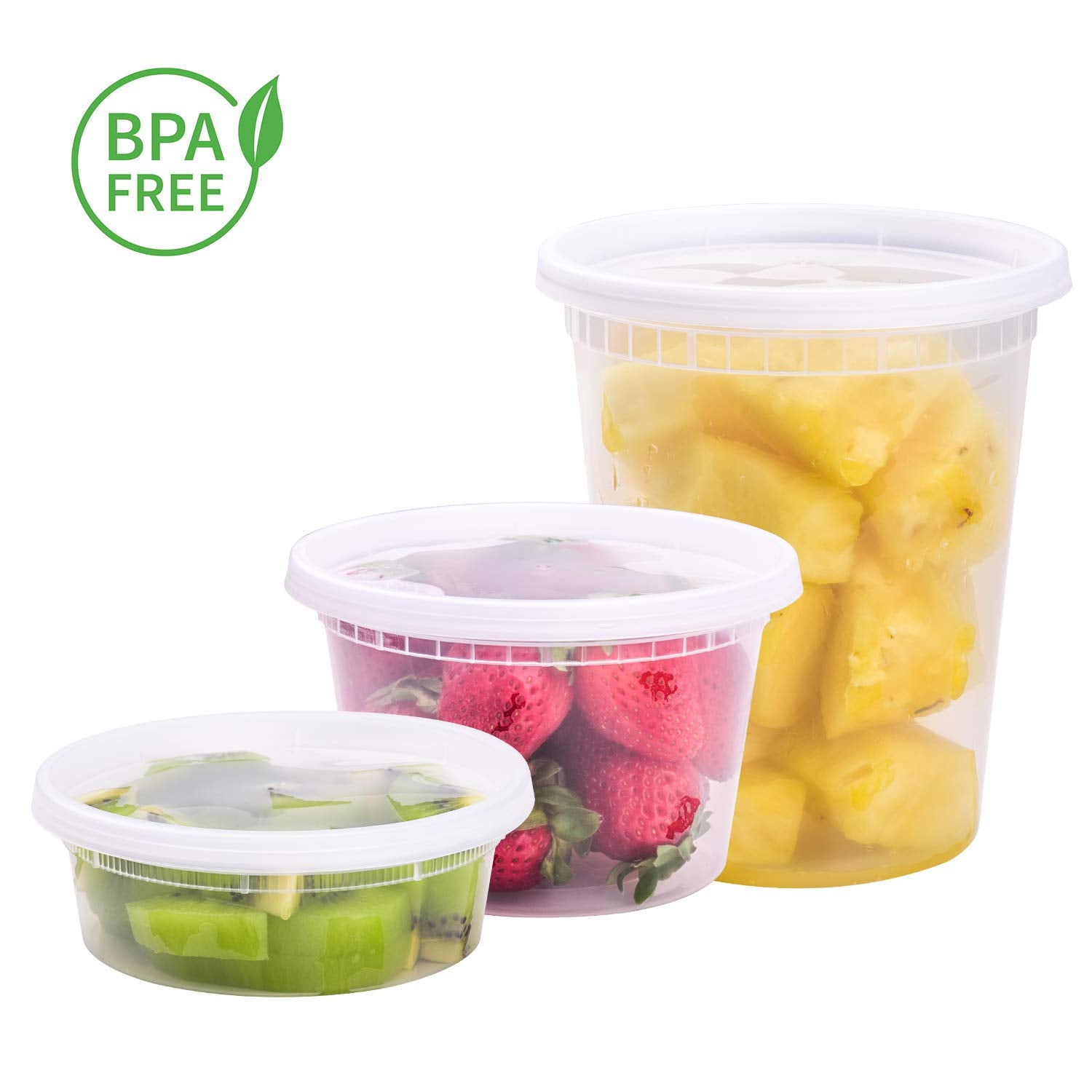 Tashibox [8 Oz,16Oz,32Oz,48Sets,16Sets Each Size Plastic Food Storage Containers With Lids Airtight,Bpa Free,Microwave/Dishwashe