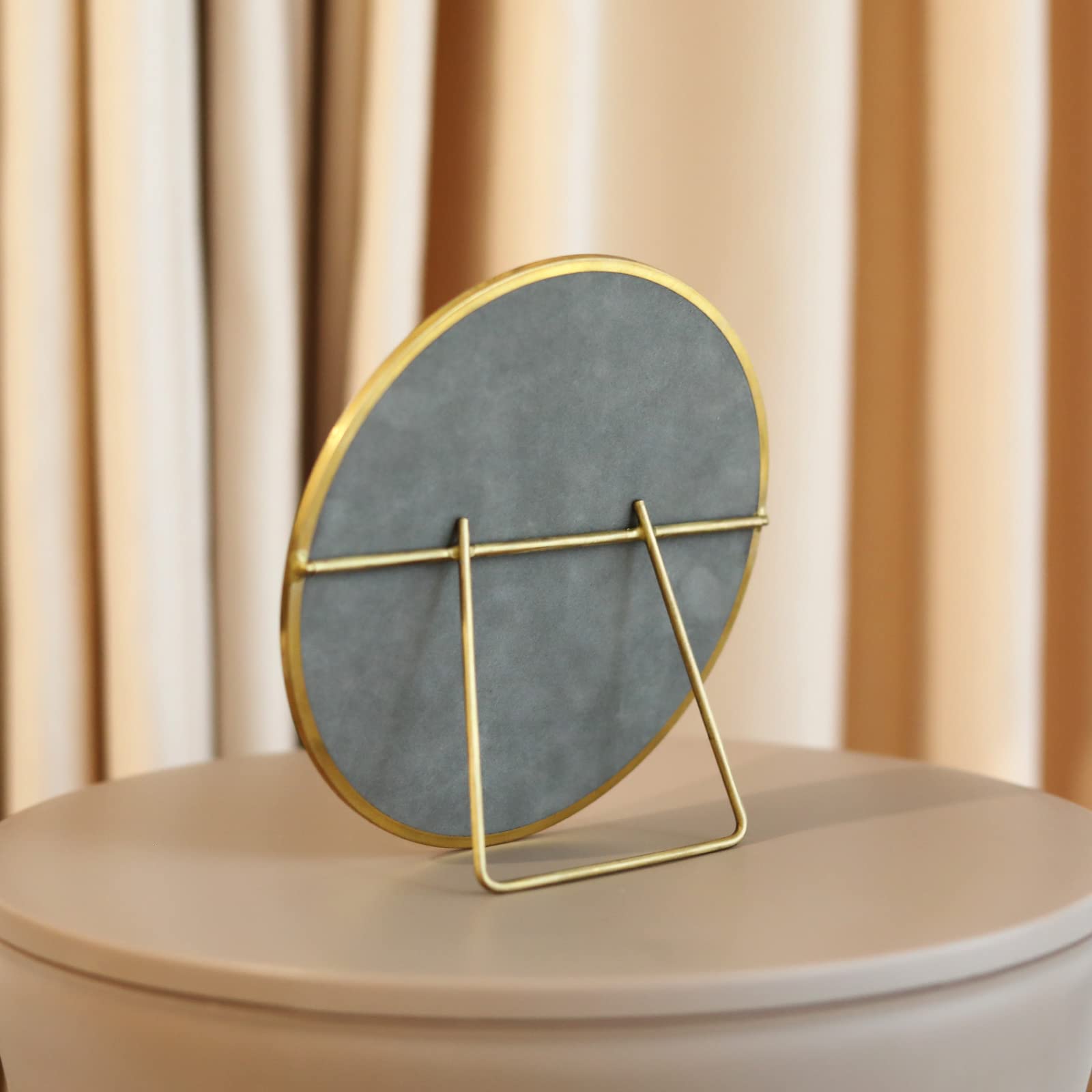 Longsheng - Since 2001 - Gold Vanity Makeup Mirror Table Desk Countertop Mirror Bathroom Shaving Make Up Mirror Home Decor-Round