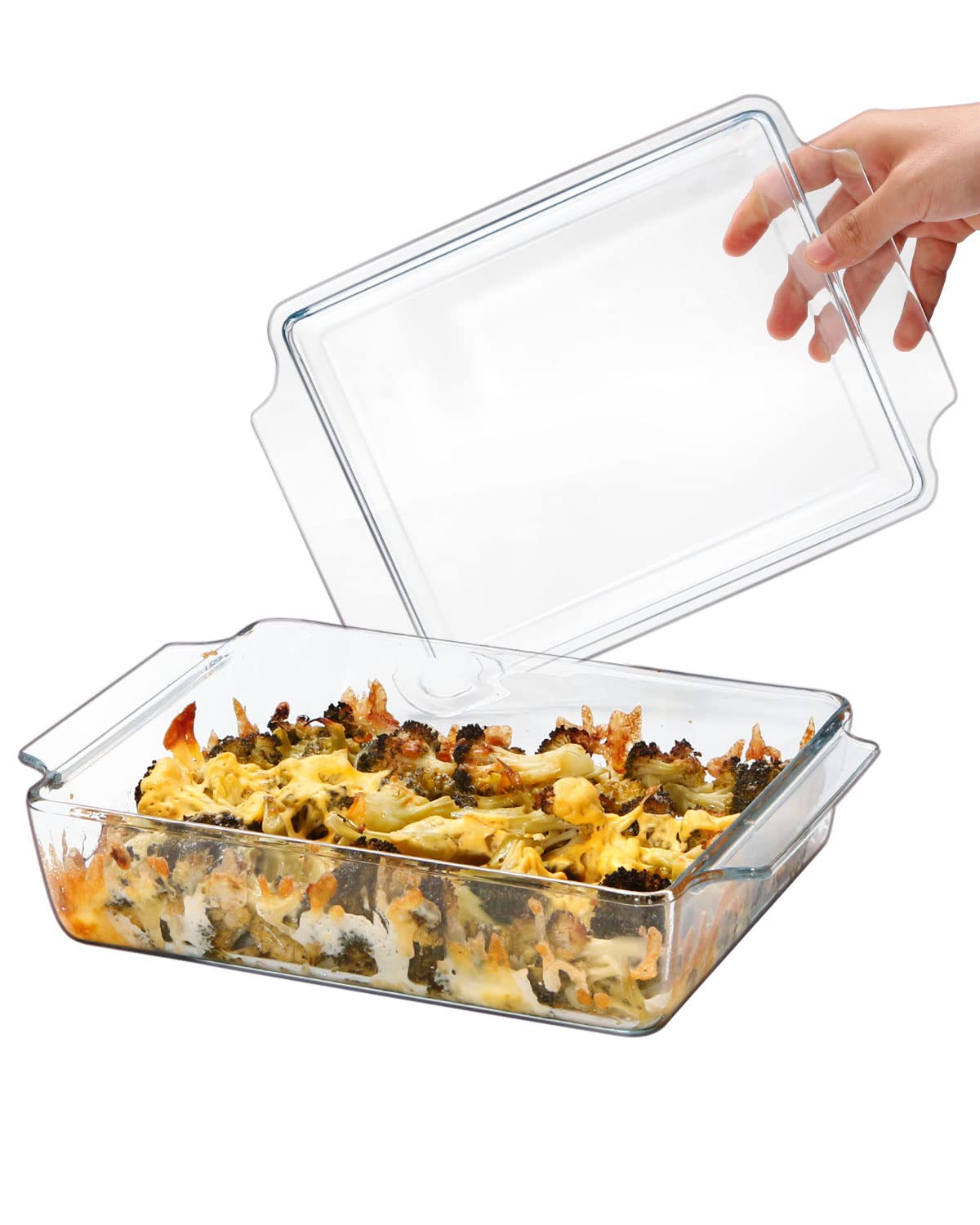 Nutriups Rectangular Glass Casserole Dish With Glass Lid Glass Bakeware Glass Microwave Casserole Dish Glass Baking Dish With Li