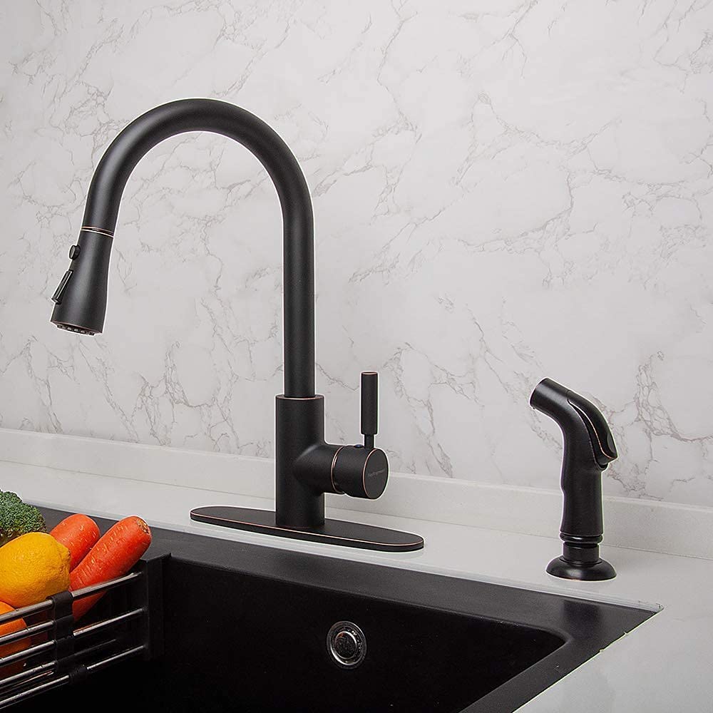 Kitchen Sink Sprayer Replacement - Houtingmaan Kitchen Sprayer Replacement  Side Sprayer for Kitchen Sink  Sink Sprayer Head with Hose and Holder  Oil Rubbed Bronze