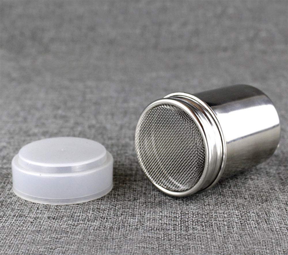 Onwon Powder Sugar Shaker With Lid - Stainless Steel Fine Mesh Shaker Cinnamon Icing Sugar Powder Cocoa Flour Chocolate Coffee S