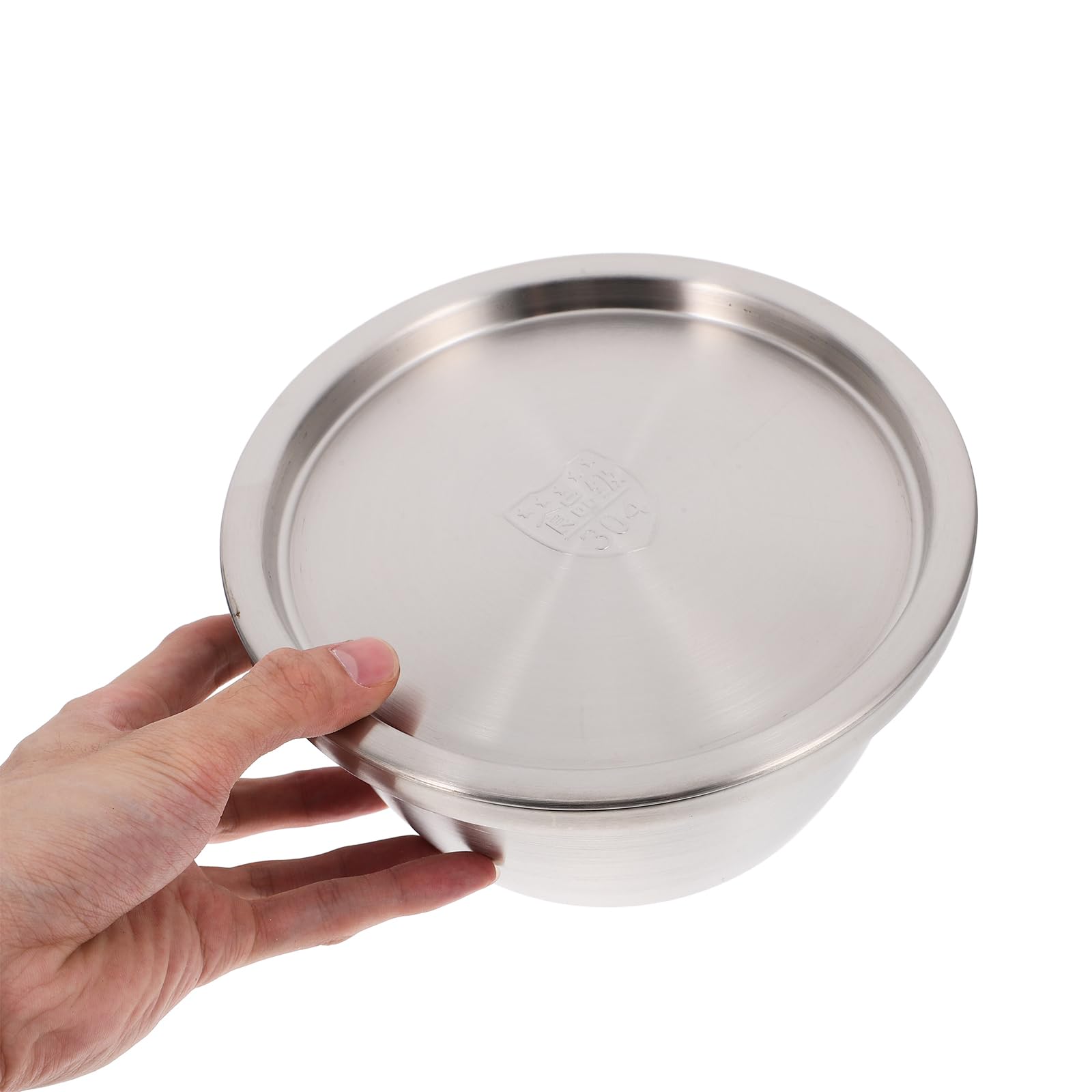 Hemoton Stainless Steel Mixing Bowl with Lid, 18x16x8.8CM, Silver, Ideal for Meal Prep, Baking, and Storing in Kitchen