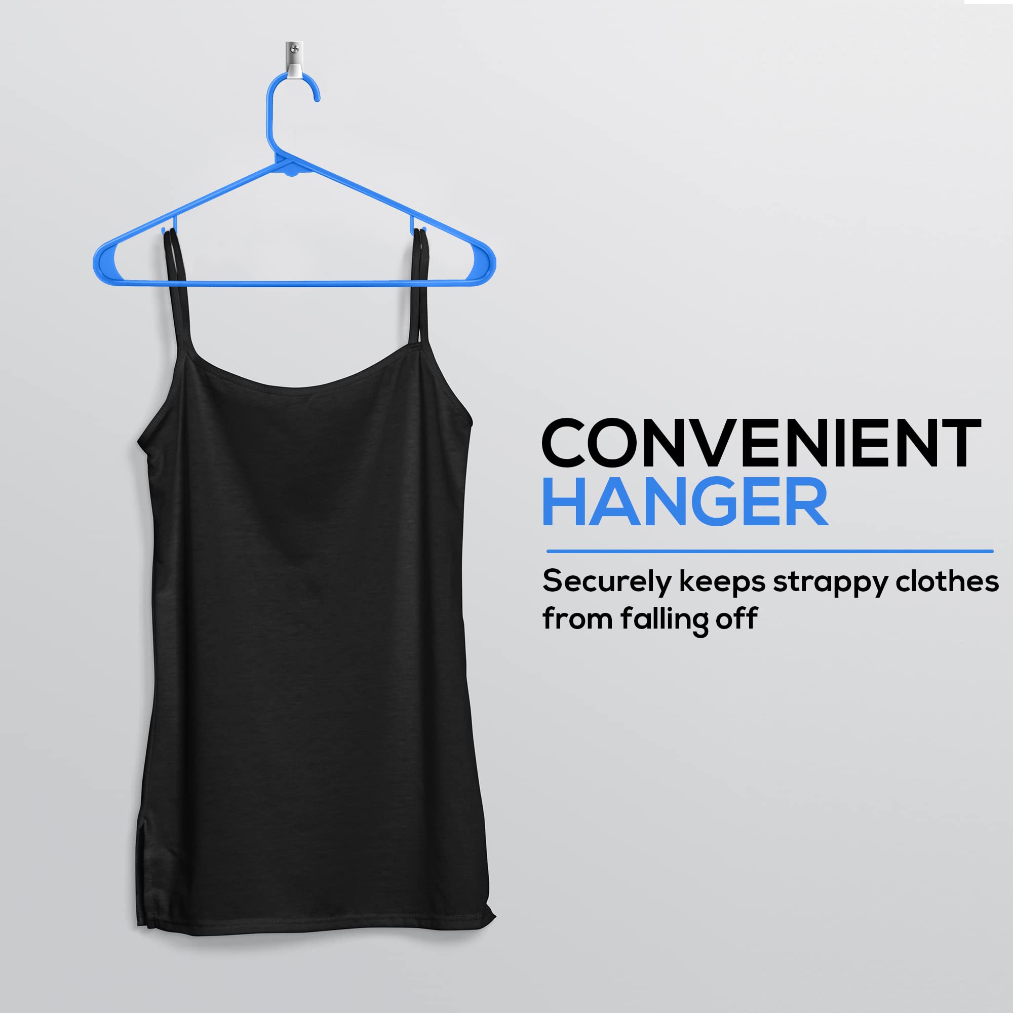 Utopia Home Plastic Hangers 50 Pack - Clothes Hanger with Hooks - Durable & Space Saving Coat Hanger - Heavy Duty Blue Hangers for Coats  Skirts  Pants  Dress  Etc.