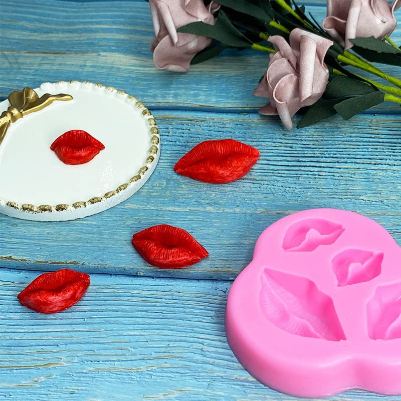 4 Hole Lips Kiss Collection Silicone Molds For Diy Fondant Candy Making Chocolate Mold Desserts Ice Cube Gum Clay Biscuit Plaste