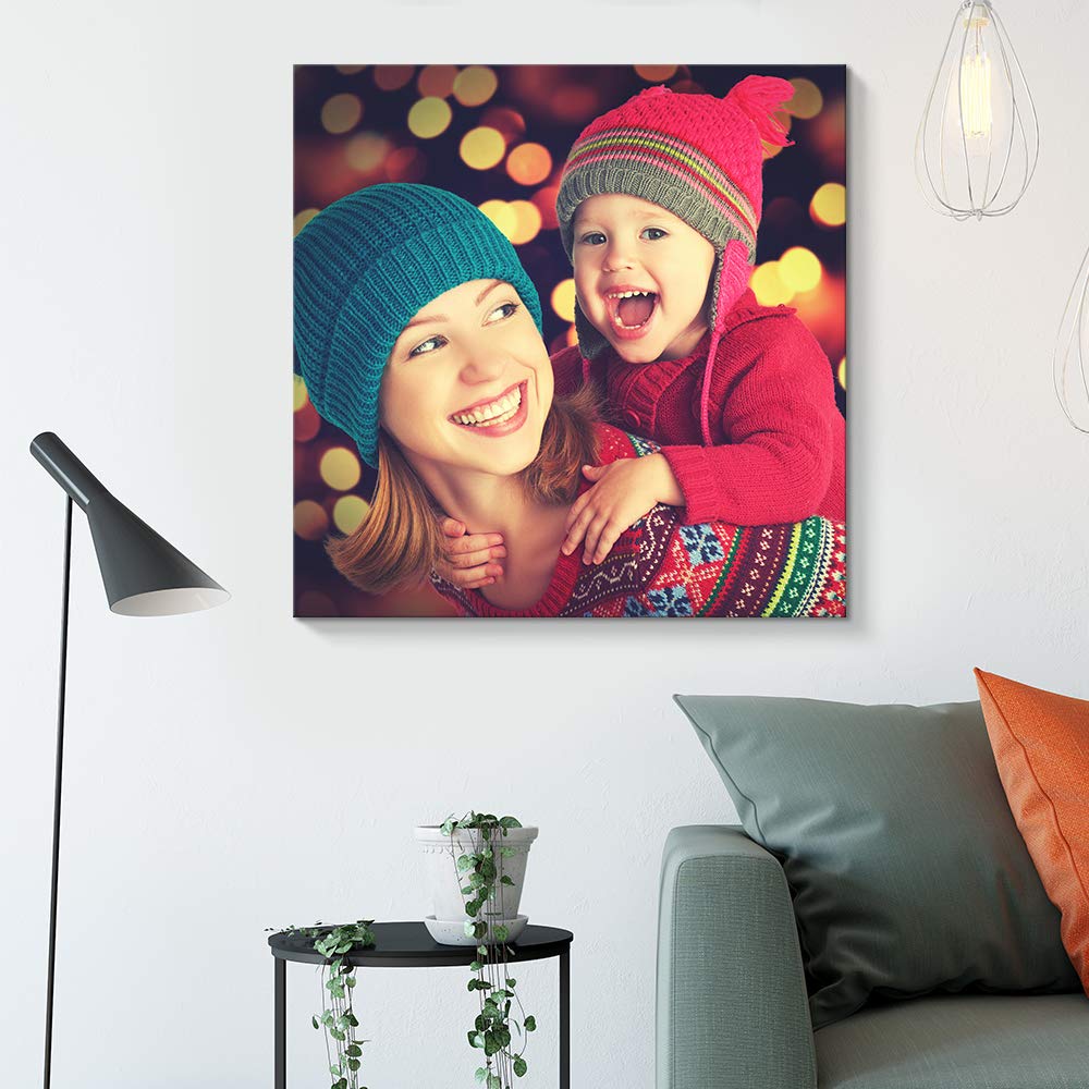 Nwt Custom Canvas Prints With Your Photos For Family, Personalized Canvas Pictures For Wall To Print Framed 16X16 Inches