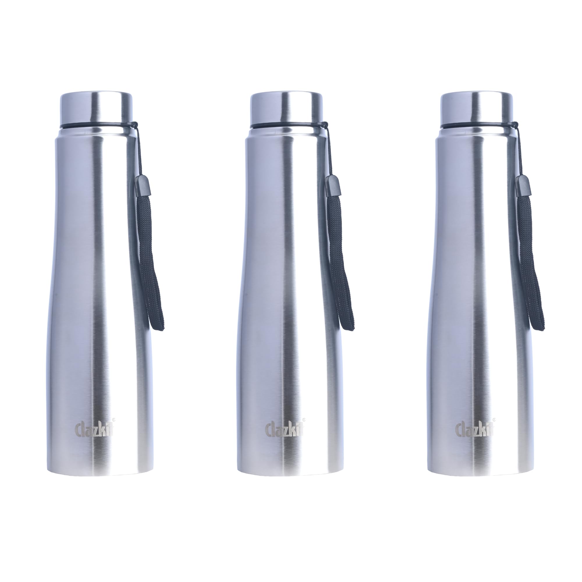 Clazkit Optimus Pro Classic Stainless Steel Water Bottle 1000Ml Set Of 3|Isi Certified| Leakproof, Rust-Free, Bpa-Free, Durable 