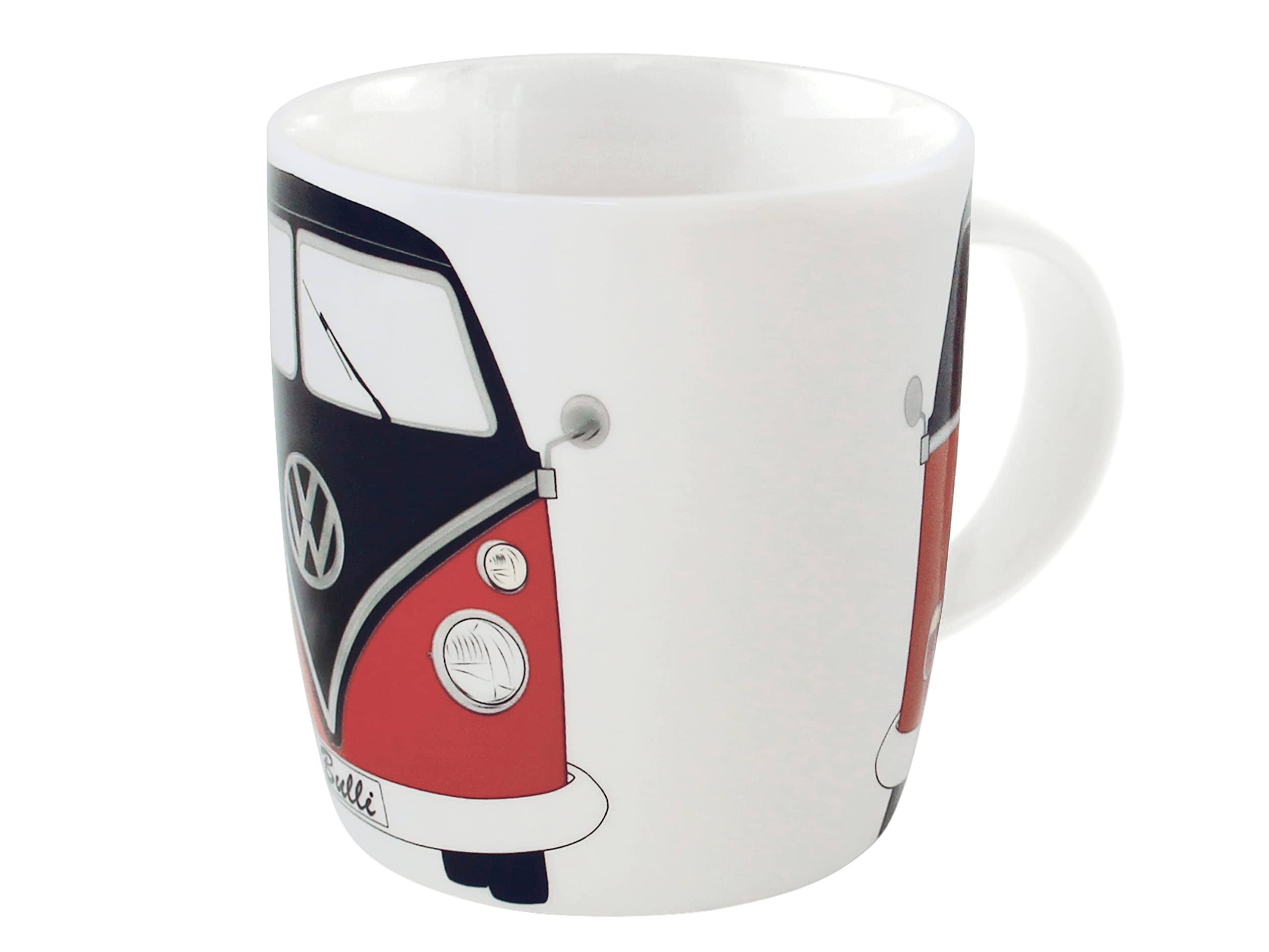 Brisa Vw Collection - Volkswagen Large Ceramic Coffee-Tea-Cappuccino Mug Cup In T1 Bus Design (370 Ml/12.5 Fl Oz/Bus Front/Red &