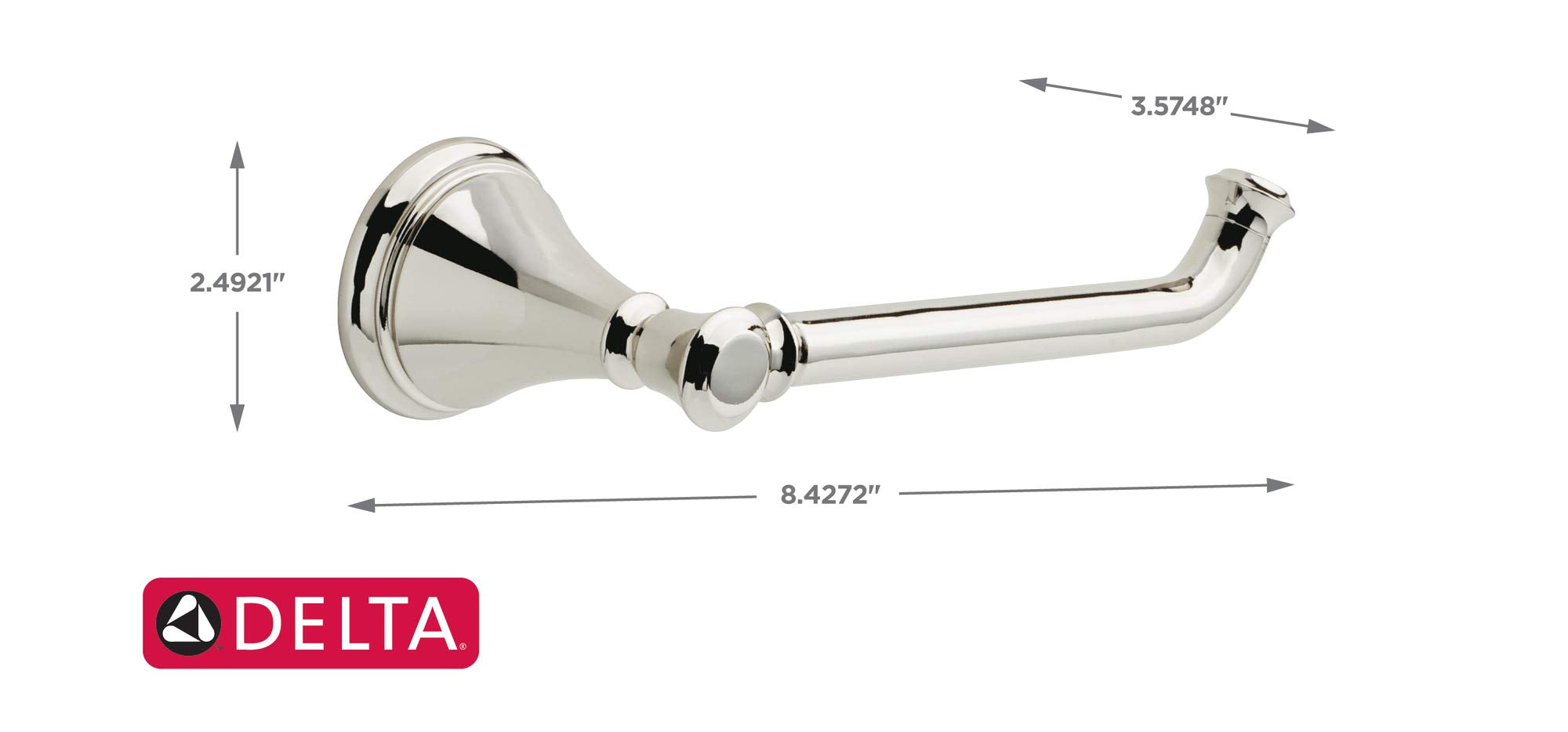 Delta Faucet 79750-PN Cassidy Wall Mounted Toilet Paper Holder in Polished Nickel  Bathroom Accessories