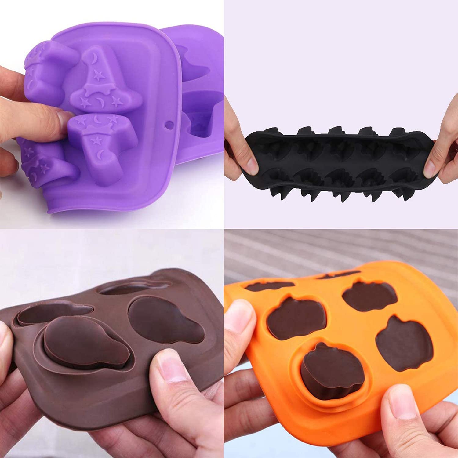 4 Pack Halloween Silicone Baking Molds
