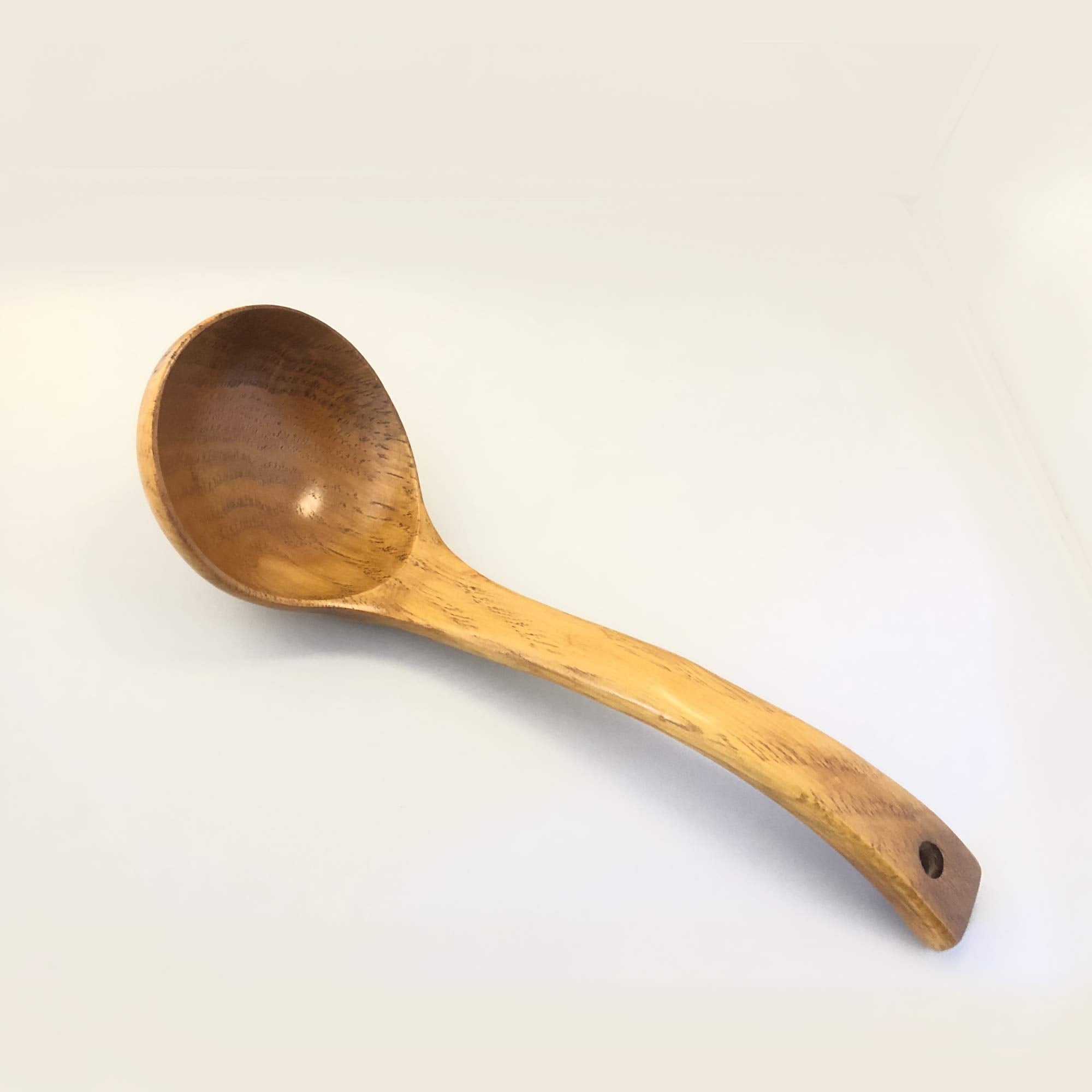 Jb Home Collection, Large Wooden Kitchen Cooking Soup Gravy Porridge Serving Ladle Spoon Utensil Eco Friendly (10.5X3.5 Inch, 1)