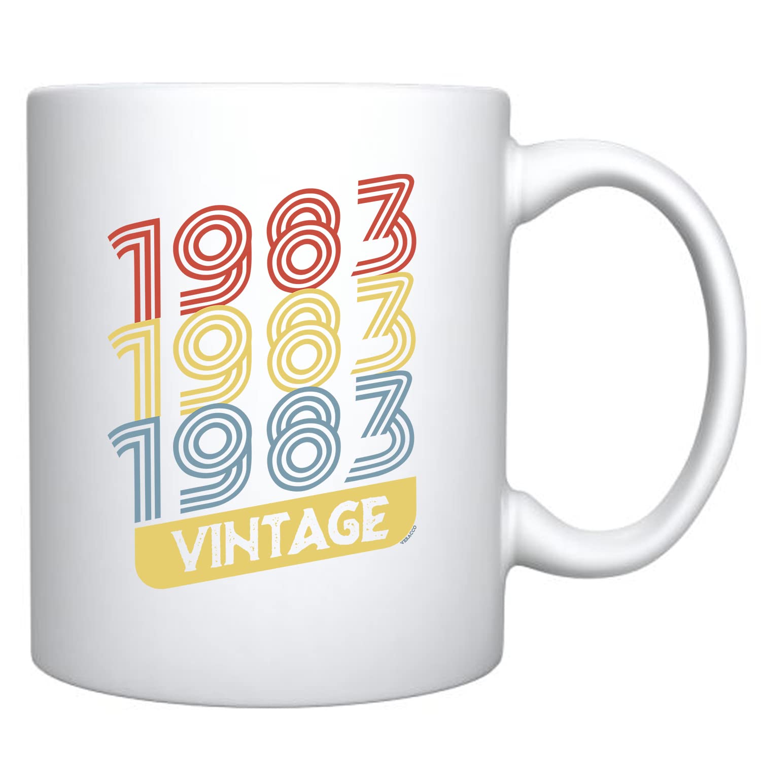 Veracco 1983 1983 1983 Vintage Ceramic Coffee Mug 40th Birthday Gift For Him Her Forty and Fabulous (1983, White)