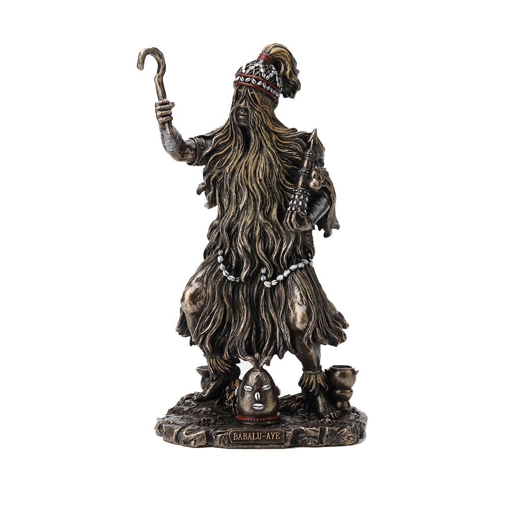 Veronese Design 9 1/4 Babalu Aye Orisha of Healing Resin Statue Bronze Finish