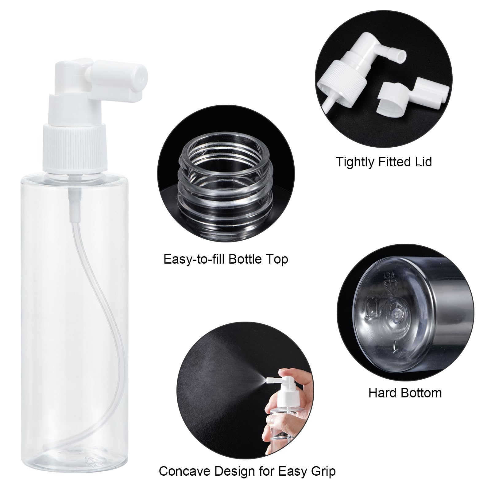 Yebeauty 6 Pack 100Ml/3.3Oz Refillable Travel Size Spray Bottle Plastic Lightweight Mini Spray Bottles Empty With Tight Cap Reus