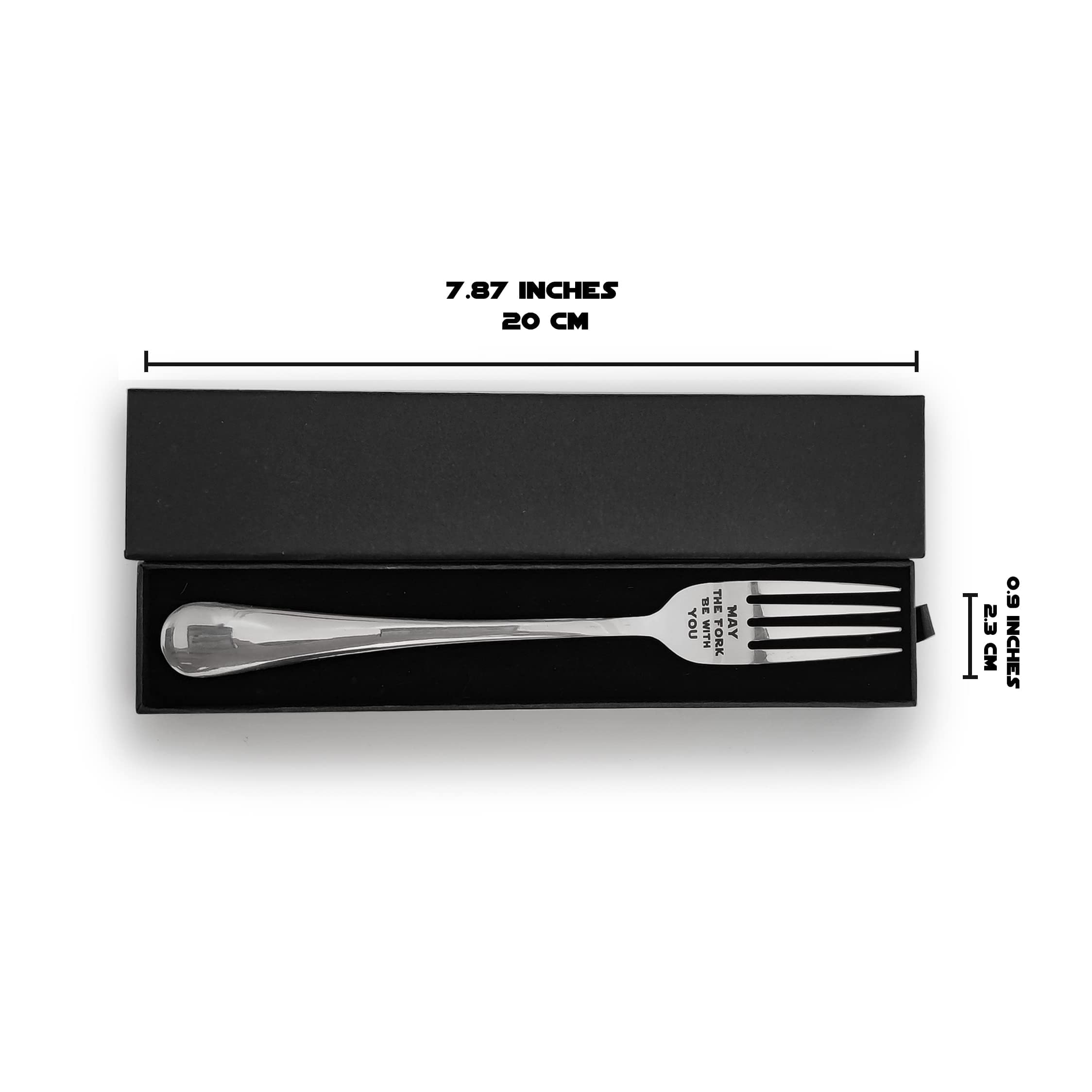 May The Fork Be With You Laser Engraved Stainless Steel Fork With Gift Box, Gift For Starwars Fans