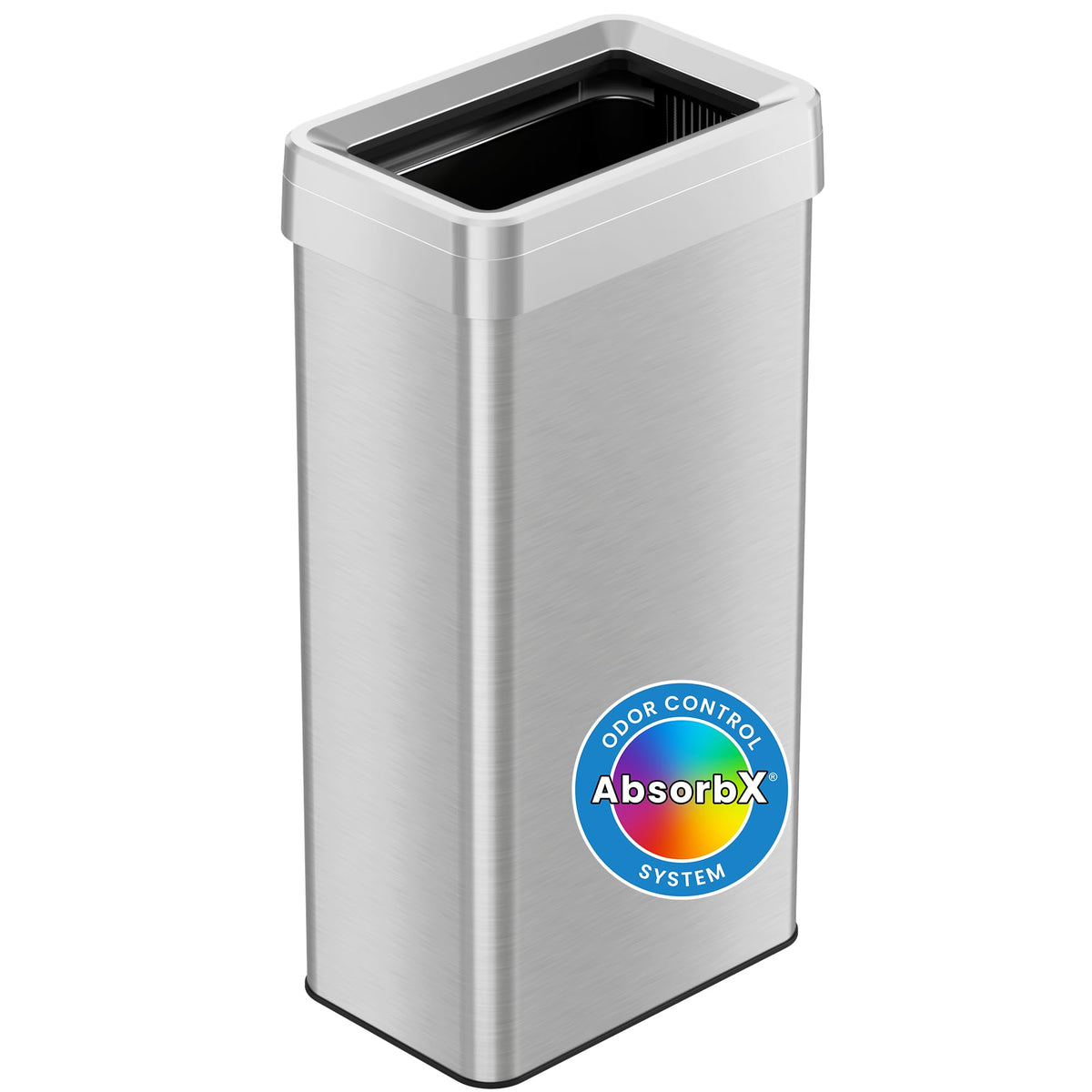 Itouchless 21 Gallon Open Top Recycling Bin And Kitchen Trash Can, Rectangular Commercial Grade Stainless Steel, 80 Liter Trashc