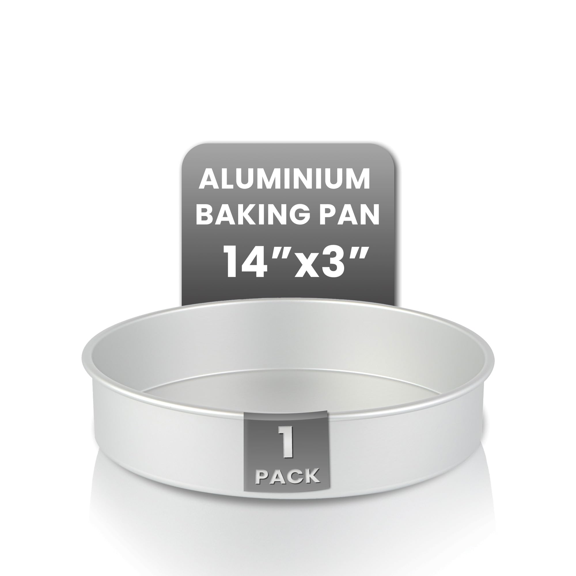 Restaurantware-Met Lux 14 x 3 Inch Straight-Sided Baking Tin, 1 Round Cake Pan - Oven-Ready, Freezable, Anodized Aluminum Round 