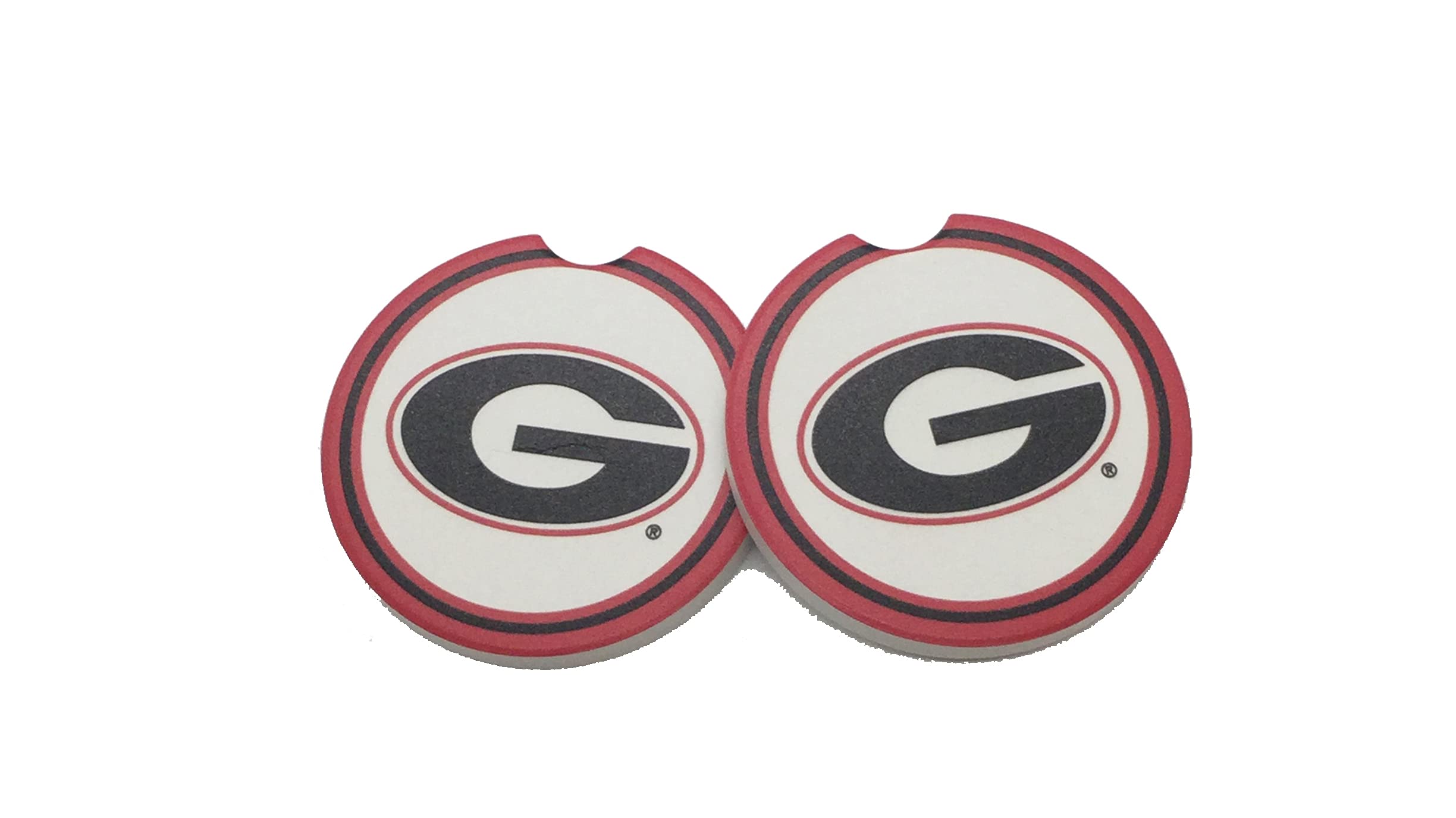 Magnolia Lane University Of Georgia Logo Car Coaster Set, Set Of 2 Coasters