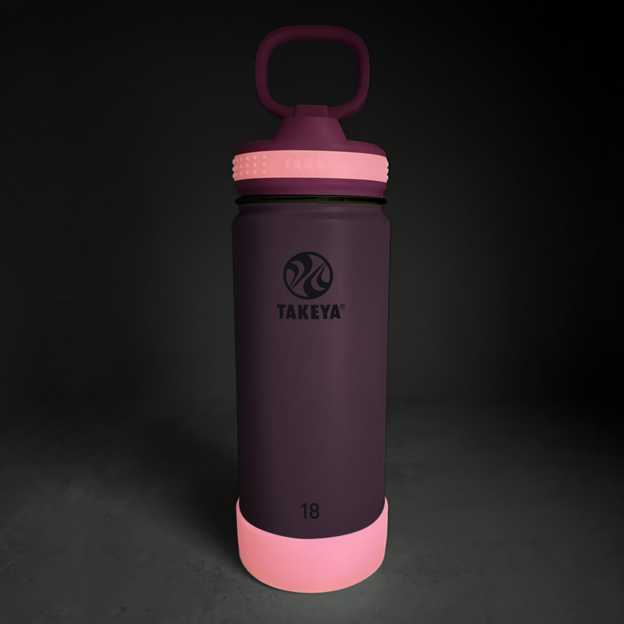 Takeya Actives Kids Glow-In-The-Dark Water Bottle With Straw Lid - Stainless Steel Bottle With Bpa-Free Lid - Reusable & Dishwas