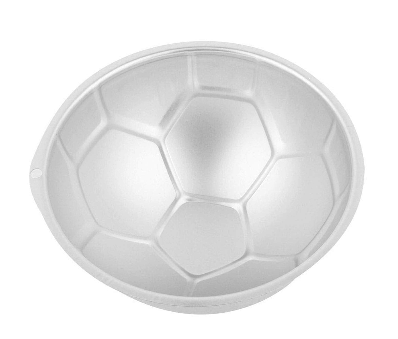 Zdywy 8 Inch Hemisphere Football Half Round Soccer Ball Shaped Aluminum 3D Baking Mould Cake Mold Tin Birthday Cake Pan - Half F