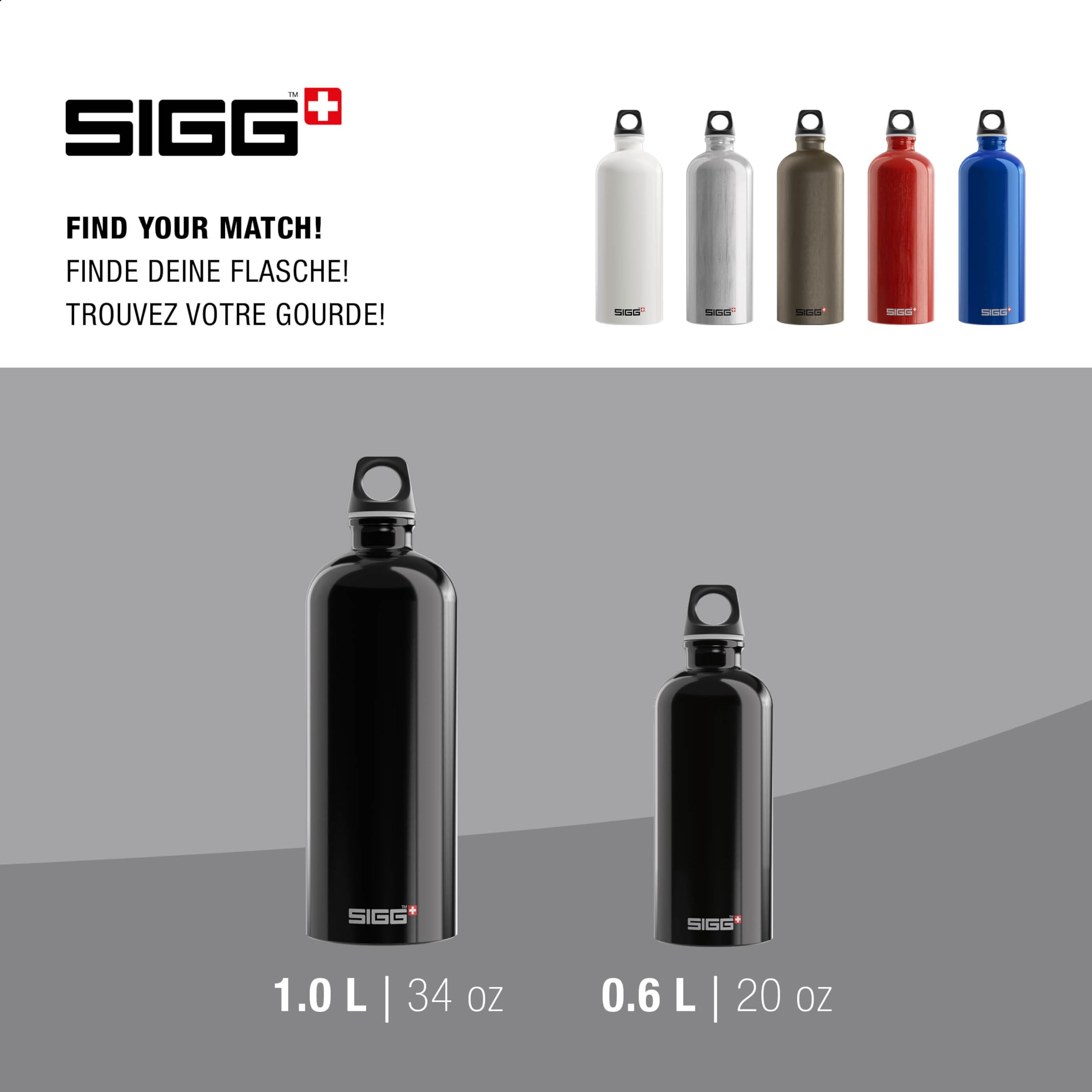 Sigg - Aluminum Water Bottle - Traveller Black - Climate Neutral Certified - Suitable For Carbonated Beverages - Leakproof & Lig
