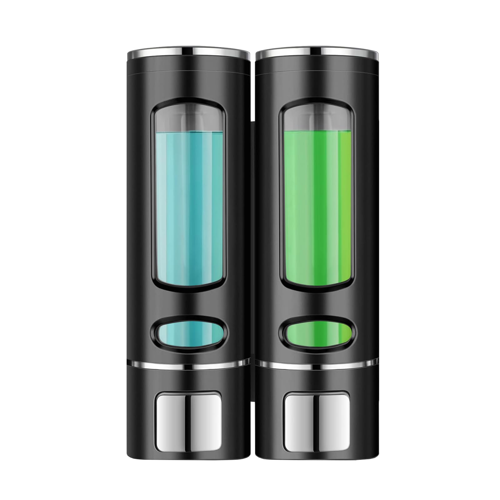 Kytree Black Hand Soap Dispenser Wall Mounted, 400Ml Bathroom Shower Dispenser, Shower Pump Dispenser And Organizer For Bathroom