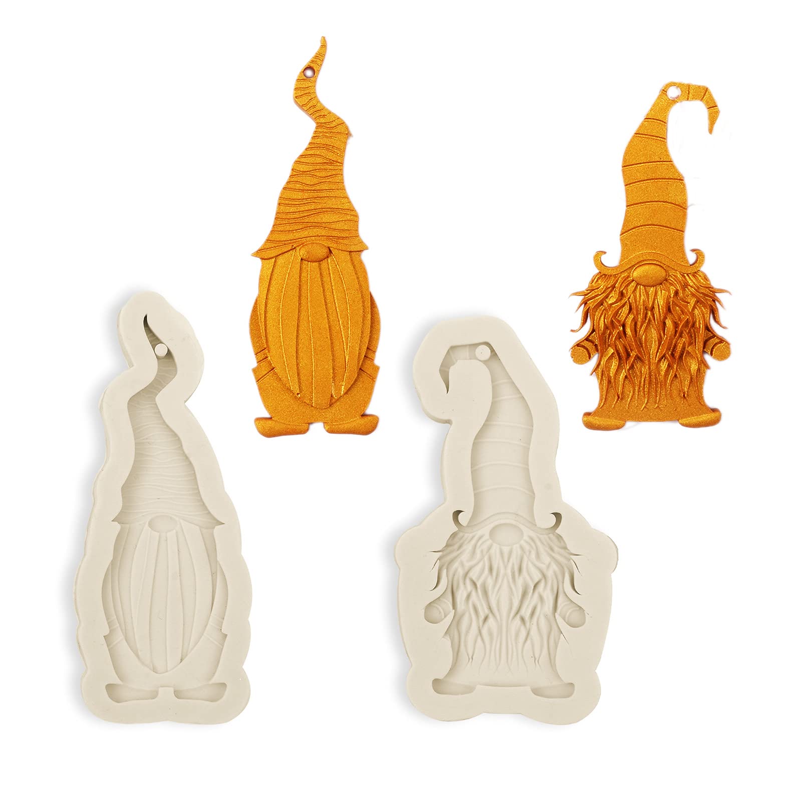 Gnome Shape Fondant Molds, Silicone Cartoon Man Chocolate Mold With Hole For Keychain, Pendant Earrings, Candy, Cake, Cookie, Je