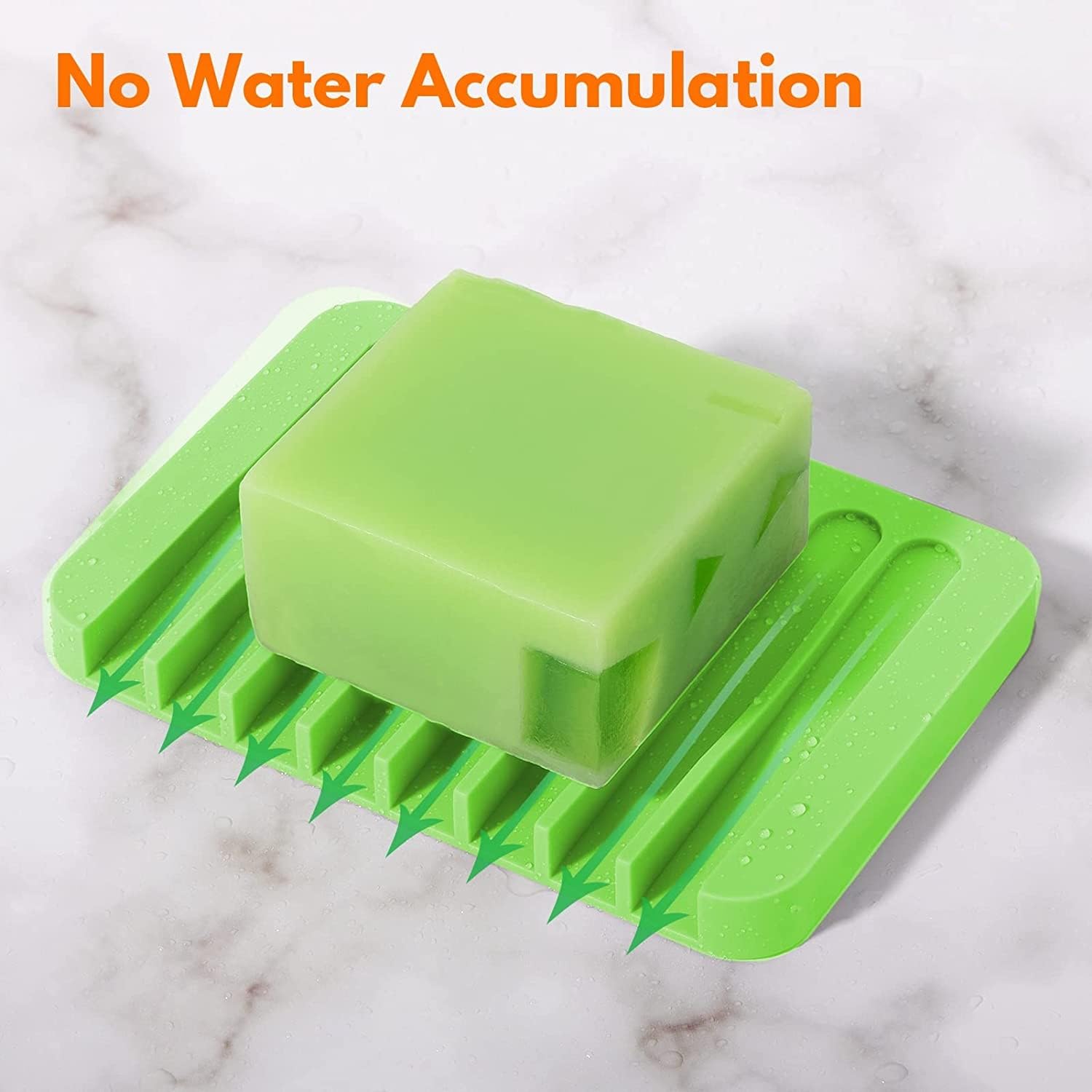 Ramkuwar 3 Pack Silicone Waterfall Soap Dish Saver Holder Portable Soap Tray Drainer For Shower Bathroom Kitchen Countertop For