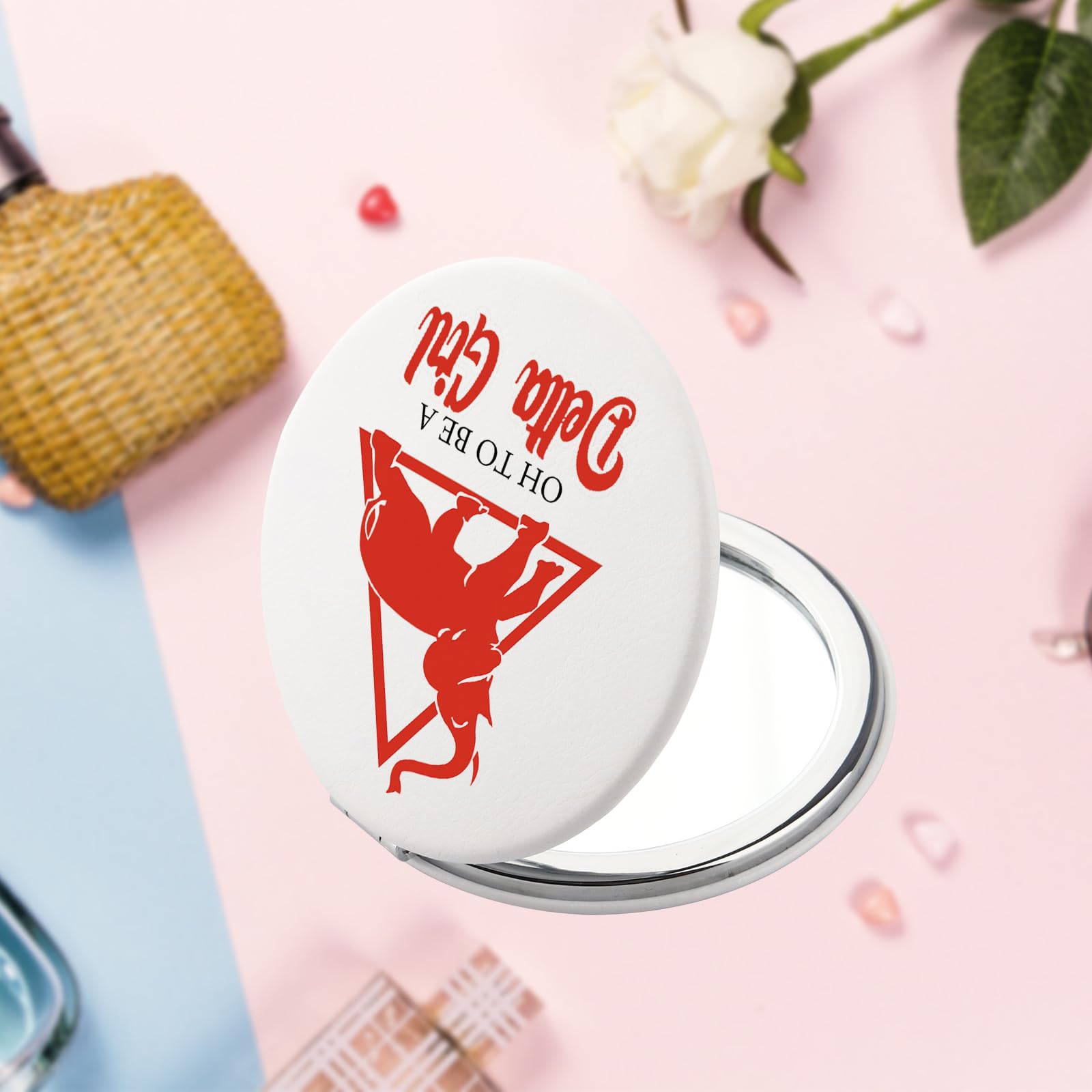 SEIRAA Delta Elephant Pocket Mirror Greek Sorority Sister Makeup Mirror to be a Girl Sorority Gift (Delta Girl)