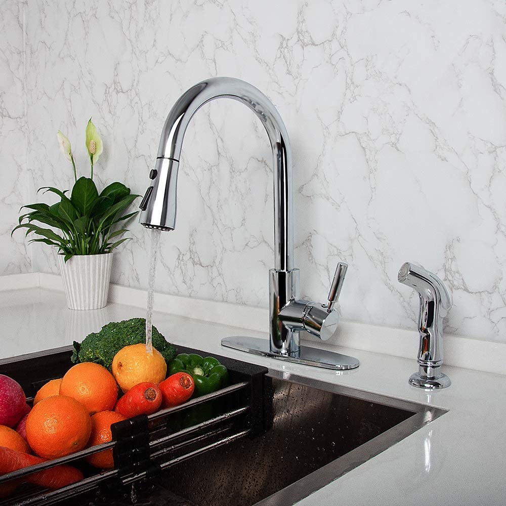 Kitchen Sprayer Chrome Kitchen Faucet Sprayer  Kitchen Sink Side Sprayer with Spray Head and Hose  Kitchen Sink Sprayer Attachment Kitchen Water Spray Spray Head Replacement for kitchen Faucet