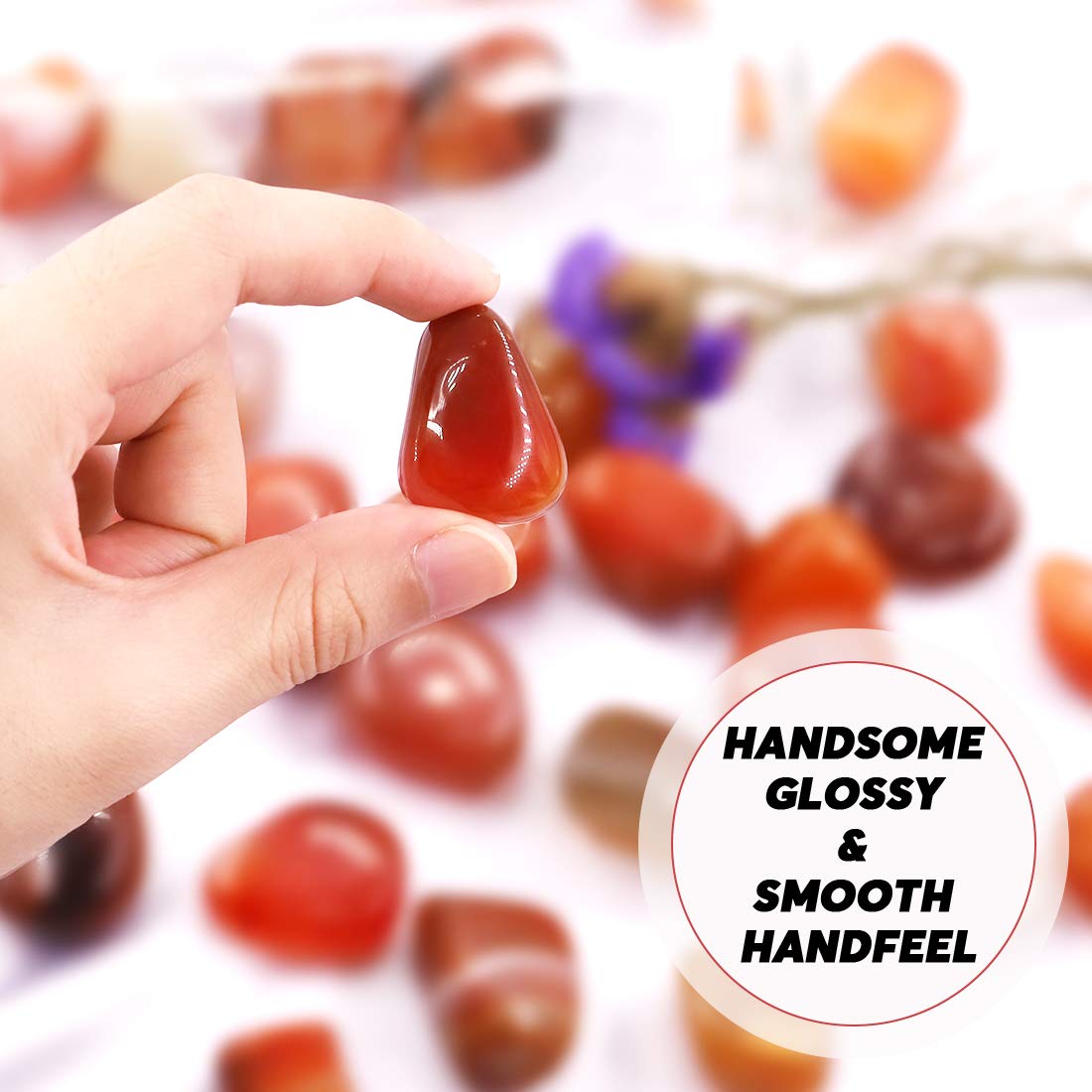 Hilitchi Reddish Brown Agate Stone Tumbled Stones for Plants Cacti & Succulents Bedding  Vase Filler  Landscape Bottom Decoration (About 1lb(455g)/Bag)
