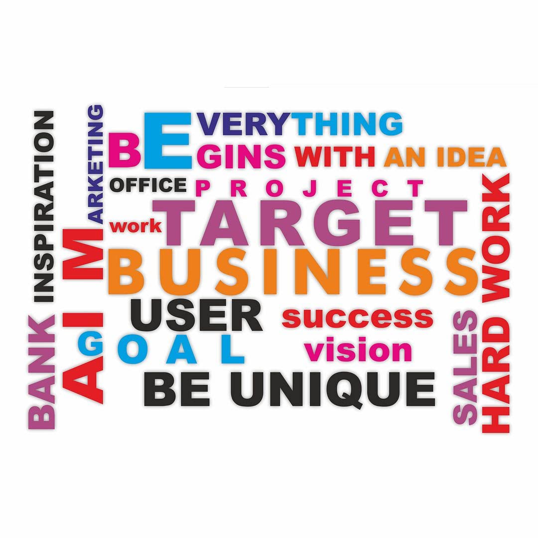 CVANU Target Business Insightful Typography Vinyl Wall Sticker for Wall Decoration Size(33.6inch X 23inch)_Multicolor_cv14