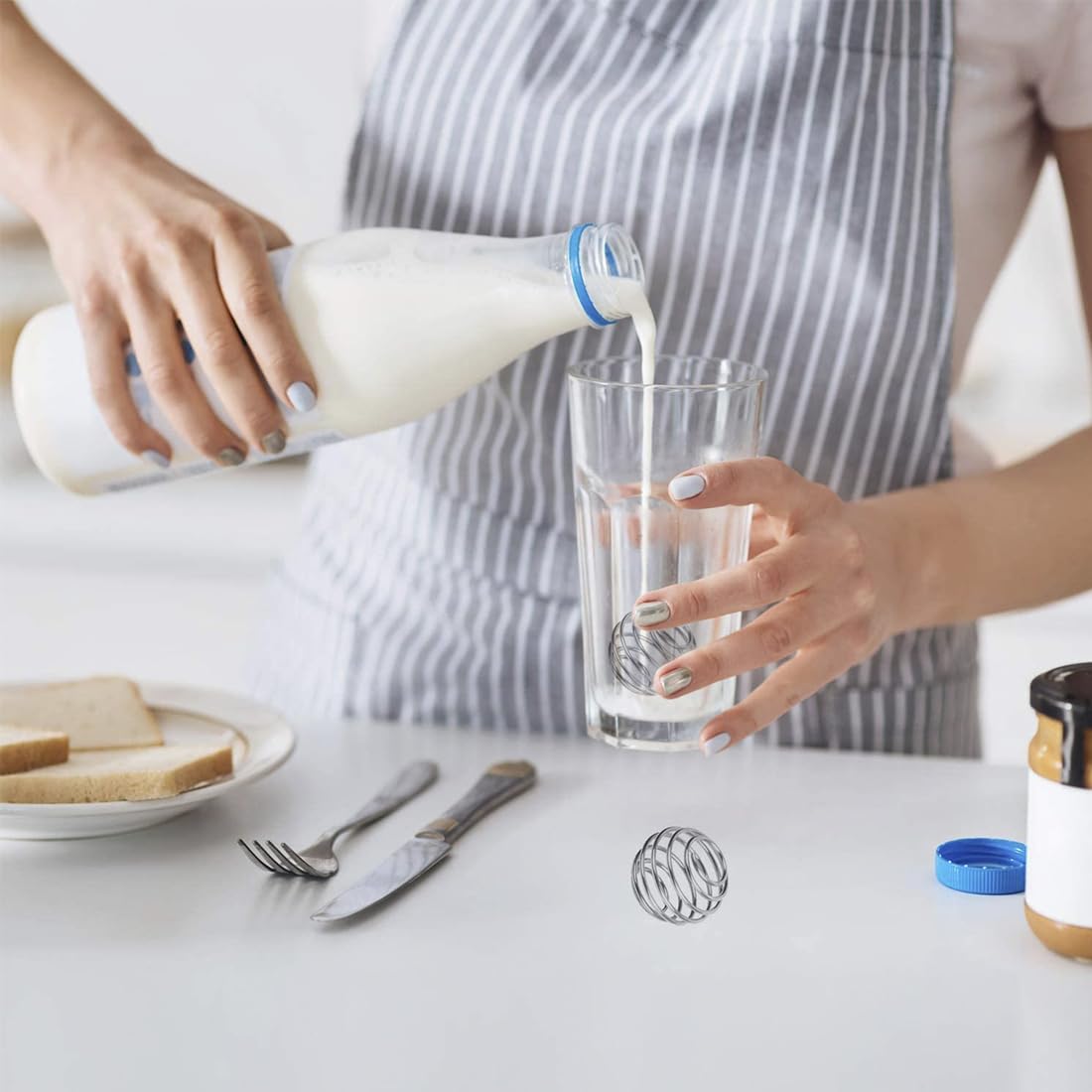 3 Pcs Shaker Ball Whisk, Stainless Steel Shaker Ball 3 Sizes Mixing Ball Protein Mixer Shaker Bottle Cup Wire Whisk