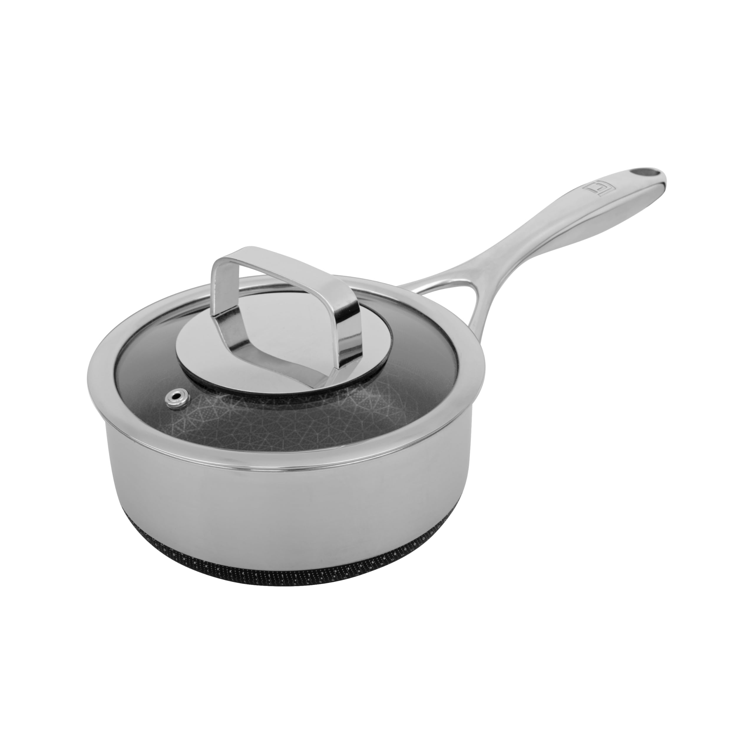 LIVWELL DiamondClad 1.5 Quart Hybrid Nonstick Saucepan with Lid, Stainless