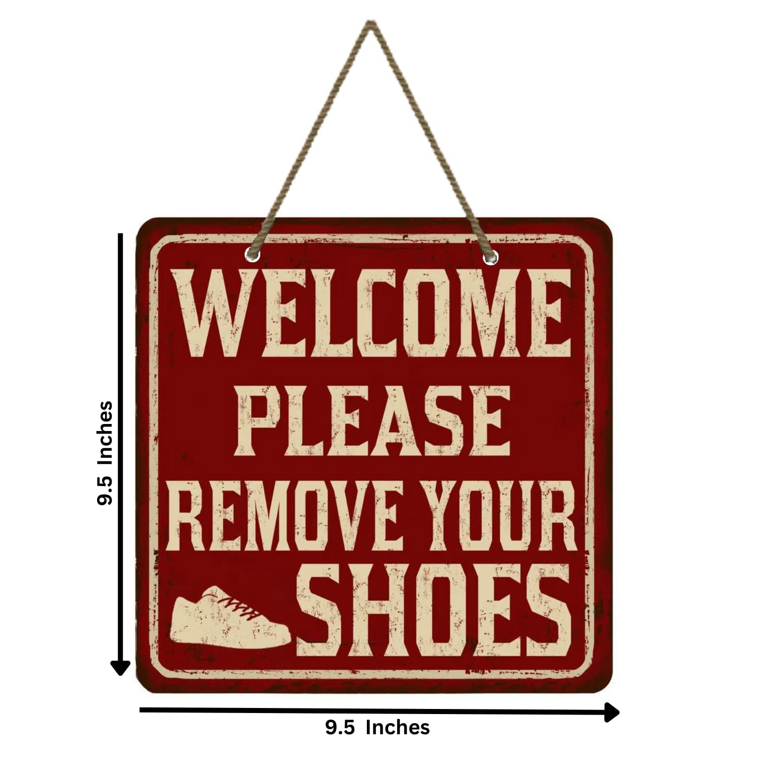 Webelkart Decorative Please Remove Your Shoes Wooden Wall Hanging For Home, Office, Shop And Clinic,Wooden Wall Sculpture - 9.5