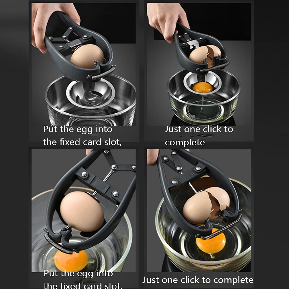 Egg Cracker,L Egg Opener, Automatic Egg Cracking Tool, Easy Eggshell Cuttereggshell Cutter Egg Separator Creative Kitchen Tools