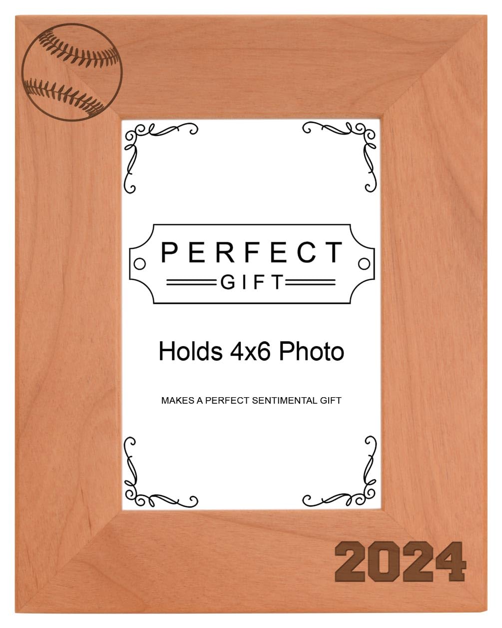 Personalized Gifts Softball Frame 4x6 Softball 2024 Photo Frame Softball Team Wood Engraved 4x6 Portrait Picture Frame