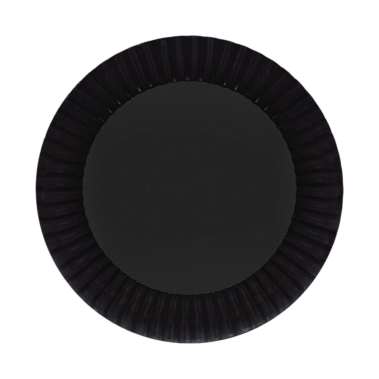 Party Essentials Deluxe Quality Hard Plastic 40 Count Round Party/Luncheon Plates, 9-Inch, Black