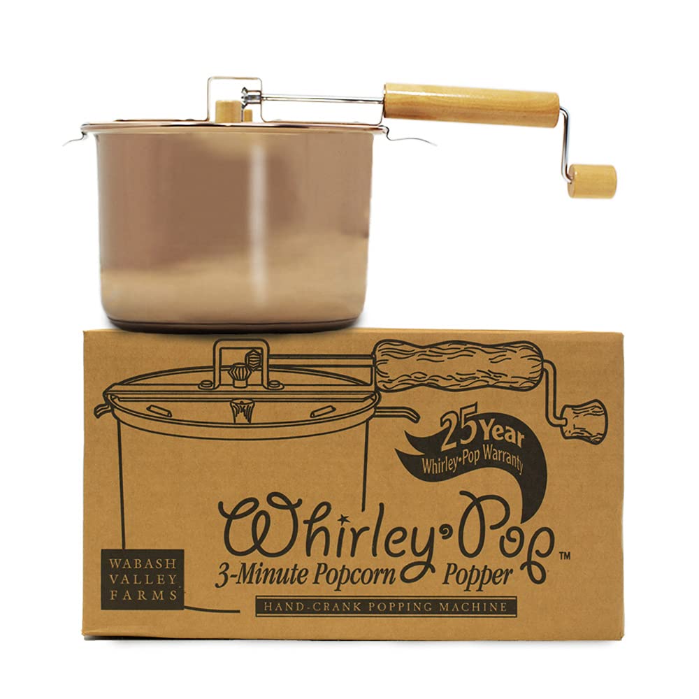 Original WhirleyPop Popcorn Popper  Metal gear  copper