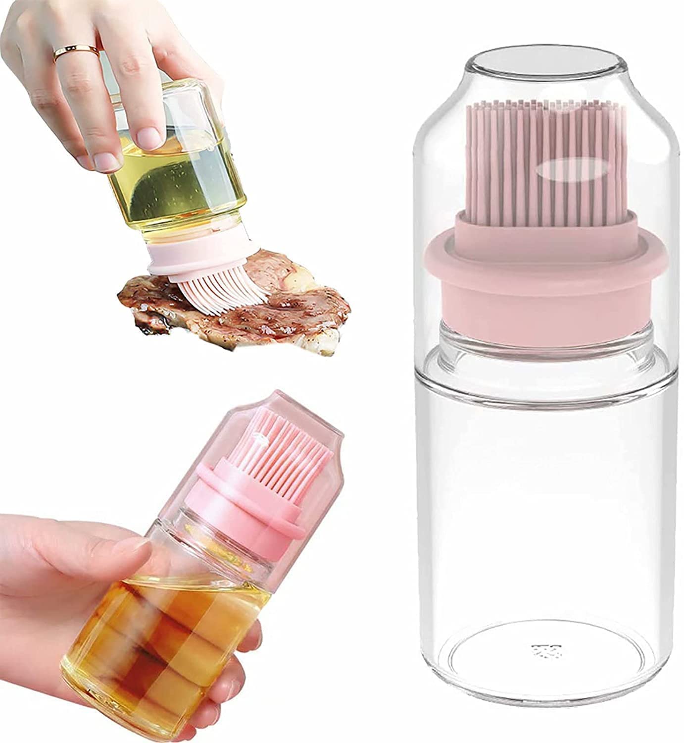 Vandu 150 Ml Glass Bottle Dispenser With Silicone Rubber Bristle Brush