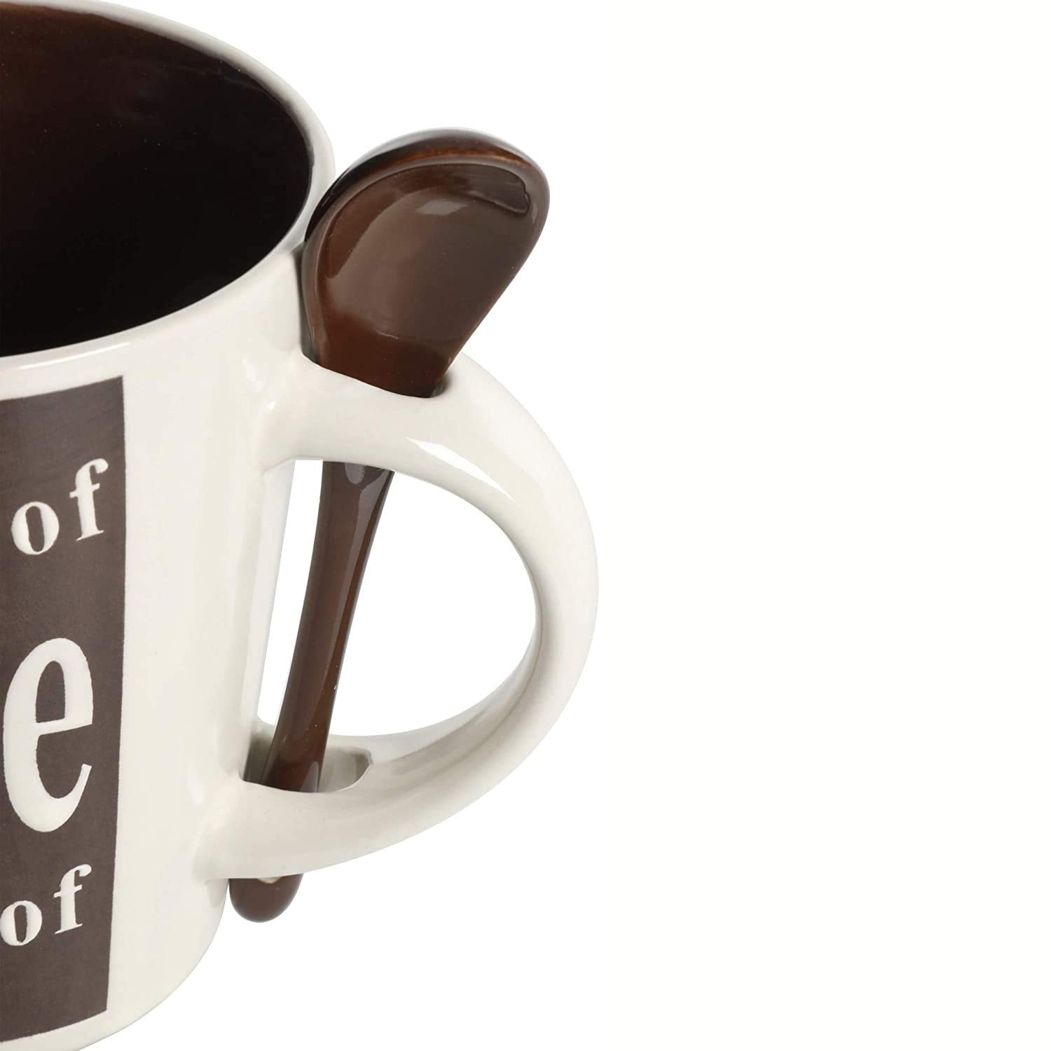 Mr. Coffee Bareggio 8-Piece Mug and Spoon Set, Stoneware, 14oz, Café Americano