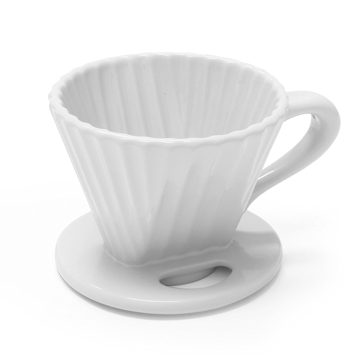 Chantal ''Lotus'' Ceramic Pour Over Coffee Dripper, 8 Ounces, White